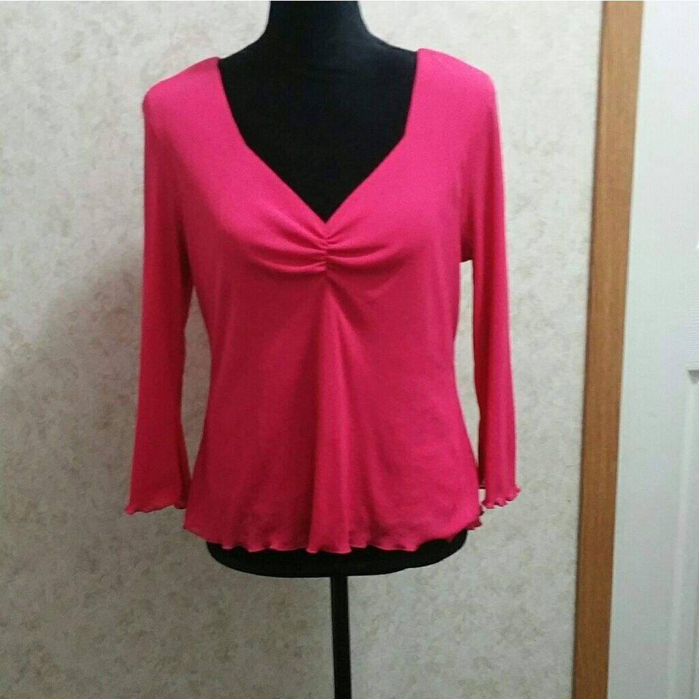Sheer hot pink top M/L
